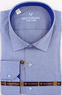Магазин одежды для высоких людей – Рубашки с длинным рукавом - сорочка ricardo slim long однотонная, синий
