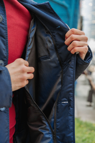Магазин одежды для высоких людей – Пальто с подстежкой Taller Kingston, тёмно-синий