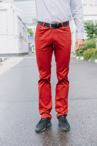 Магазин одежды для высоких людей – Брюки-casual Taller Liverpool Lite, бордовый