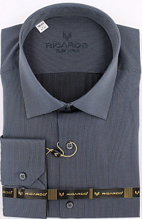 Магазин одежды для высоких людей – Рубашки с длинным рукавом - рубашка ricardo slim long тонкая полоска, серый гранит