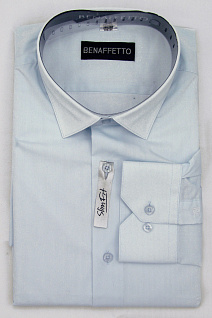 Магазин одежды для высоких людей – Рубашки с длинным рукавом - сорочка приталенная смесовая slim fit benaffetto, голубой
