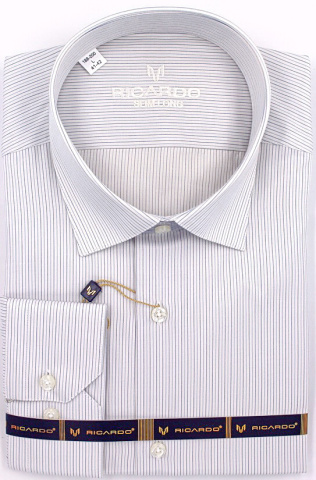 Магазин одежды для высоких людей – Сорочка RICARDO Slim Long тонкая полоска, белый
