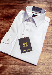 Магазин одежды для высоких людей – Рубашки с длинным рукавом - сорочка diboni приталенная slim fit, белый