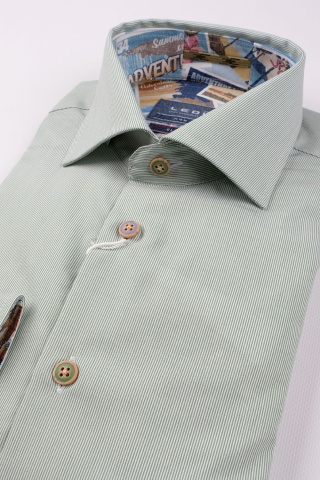 Магазин одежды для высоких людей – Рубашка Ledub slim fit однотонная, зелёный
