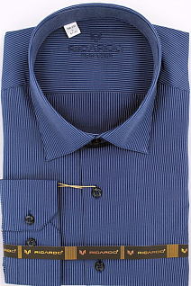 Магазин одежды для высоких людей – Рубашки с длинным рукавом - сорочка ricardo slim long тонкая полоска, синий