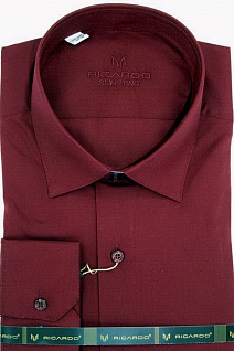 Магазин одежды для высоких людей – Рубашки с длинным рукавом - сорочка ricardo slim long однотонная, бордовая