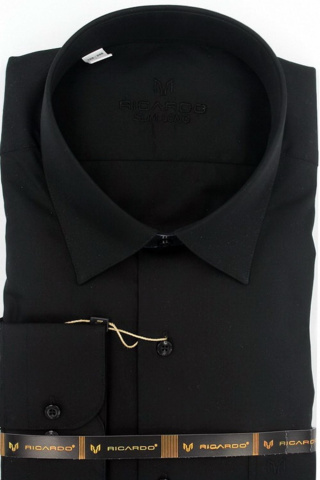 Магазин одежды для высоких людей – Рубашка Ricardo Slim Long однотонная, черный
