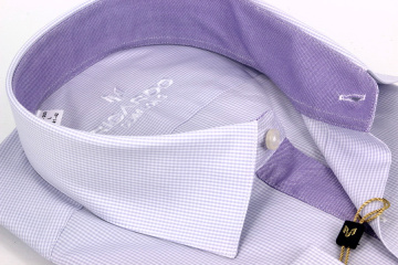 Магазин одежды для высоких людей – Рубашка Ricardo Slim Long мелкая клетка, нежно-сиреневый