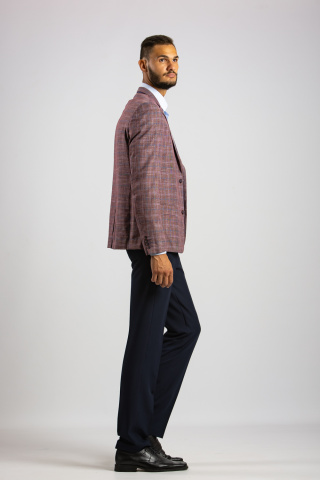 Магазин одежды для высоких людей – Пиджак Diboni в клетку Slim, терракотовый