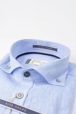 Магазин одежды для высоких людей – Рубашка Blue Crane slim fit, голубой