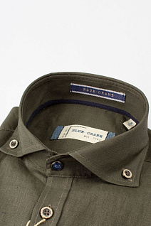 Магазин одежды для высоких людей – Рубашки с длинным рукавом - рубашка blue crane slim fit, хаки