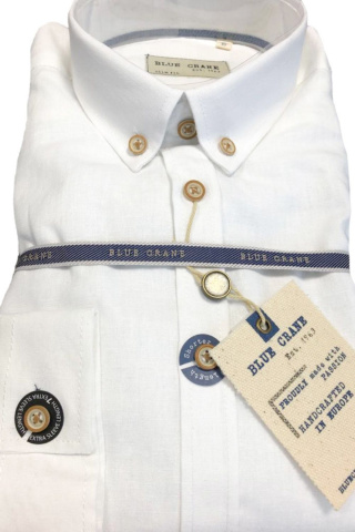 Магазин одежды для высоких людей – Рубашка Blue Crane slim fit, белый