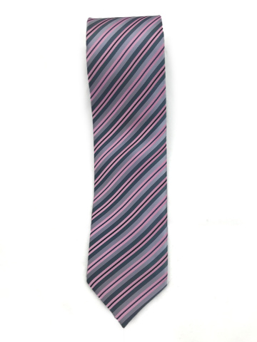 Магазин одежды для высоких людей – Галстук Ricardo классический тонкая полоска, розовый-серый