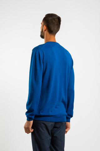 Магазин одежды для высоких людей – Джемпер с круглым вырезом BENAFFETTO, ярко синий