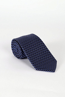 Магазин одежды для высоких людей – Аксессуары - галстук с узором в диагональную полоску, тёмно-синий