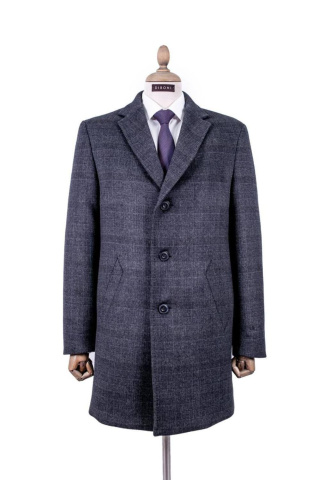 Магазин одежды для высоких людей – Пальто мужское Diboni в невыраженную клетку, серый