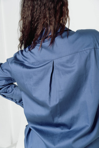 Магазин одежды для высоких людей – Рубашка Alta Storia с удлинёнными манжетами, королевский-синий