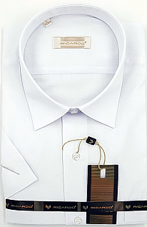 Магазин одежды для высоких людей – Рубашки с коротким рукавом - сорочка ricardo классическая однотонная к/р, белая