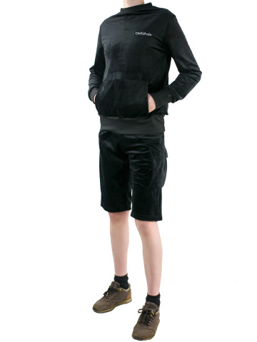 Магазин одежды для высоких людей – Спортивный костюм OldWhale SHORT велюровый, черный  