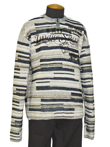 Магазин одежды для высоких людей – Пуловер ПОЛО с замком, серый-черный