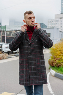 Магазин одежды для высоких людей – Пальто, плащи - пальто мужское diboni в клетку, серый
