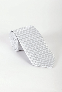 Магазин одежды для высоких людей – Аксессуары - галстук с жаккардовым узором узкий, белый 