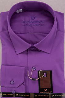 Магазин одежды для высоких людей – Рубашки с длинным рукавом - рубашка ricardo slim long однотонная, фиолетовый