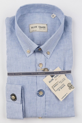 Магазин одежды для высоких людей – Рубашка Blue Crane slim fit, синий