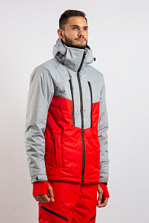 Магазин одежды для высоких людей – Одежда для зимнего спорта - горнолыжная куртка old whale climb, серо-красный