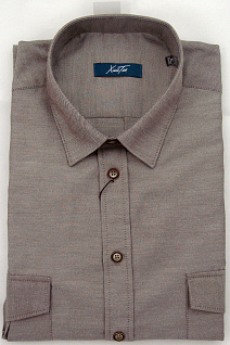 Магазин одежды для высоких людей – Рубашки с длинным рукавом - сорочка однотонная мужская хайтек, оливково серый