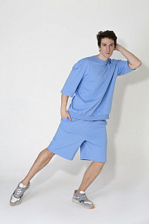 Магазин одежды для высоких людей – Спортивные костюмы - костюм мужской fsport oversize шорты+футболка, голубой