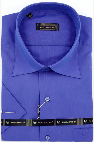 Магазин одежды для высоких людей – Сорочка RICARDO Slim Long к/р меланж, васильковый-лиловый