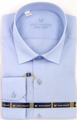 Магазин одежды для высоких людей – Сорочка RICARDO Slim Long полоска, голубой