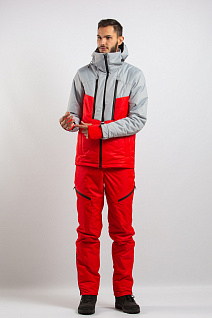 Магазин одежды для высоких людей – Одежда для зимнего спорта - горнолыжная куртка old whale climb, серо-красный