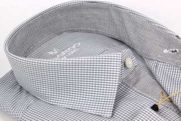 Магазин одежды для высоких людей – Рубашка Ricardo Slim Long мелкая клетка, серый