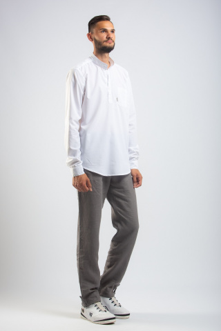 Магазин одежды для высоких людей – Рубашка летняя с длинным рукавом Taller, белая