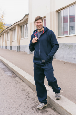 Магазин одежды для высоких людей – Костюм спортивный утепленный Taller Busselton, тёмно-синий
