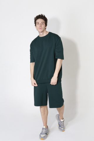 Магазин одежды для высоких людей – Костюм мужской FSport oversize шорты+футболка, бетон