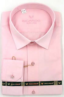 Магазин одежды для высоких людей – Рубашки с длинным рукавом - сорочка ricardo slim long однотонная, тёплый розовый