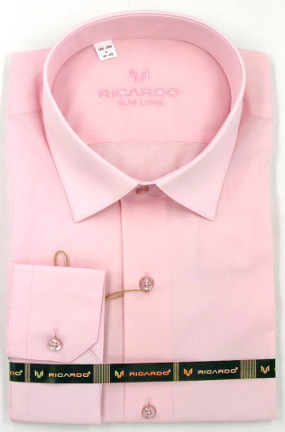 Магазин одежды для высоких людей – Сорочка RICARDO Slim Long однотонная, тёплый розовый