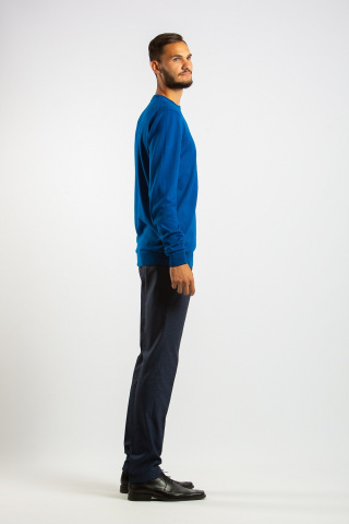 Магазин одежды для высоких людей – Джемпер с круглым вырезом BENAFFETTO, ярко синий