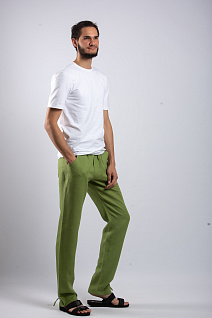 Магазин одежды для высоких людей – Брюки CASUAL - брюки льняные taller, зеленый