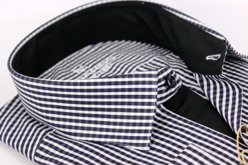 Магазин одежды для высоких людей – Рубашка Ricardo Slim Long средняя клетка, чёрно-белая