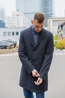Магазин одежды для высоких людей – Пальто, плащи - пальто мужское diboni, синий меланж