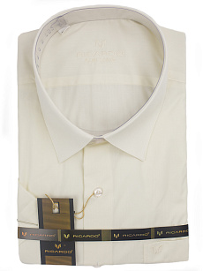 Магазин одежды для высоких людей – Рубашки с коротким рукавом - сорочка ricardo классическая к/р однотонная, шампань