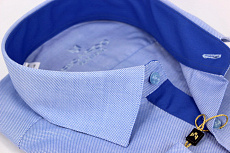 Магазин одежды для высоких людей – Рубашки с длинным рукавом - сорочка ricardo slim long однотонная узор пенье, голубой