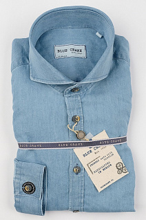 Магазин одежды для высоких людей – Рубашки с длинным рукавом - рубашка blue crane slim fit, голубая