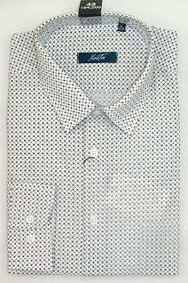 Магазин одежды для высоких людей – Рубашки с длинным рукавом - сорочка мужская хайтек с мелким рисунком, белая