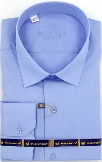 Магазин одежды для высоких людей – Рубашки с длинным рукавом - сорочка ricardo однотонная slim ling, голубой