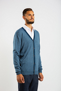 Магазин одежды для высоких людей – Кофты, джемперы, пуловеры - кардиган на пуговицах benaffetto, синий
